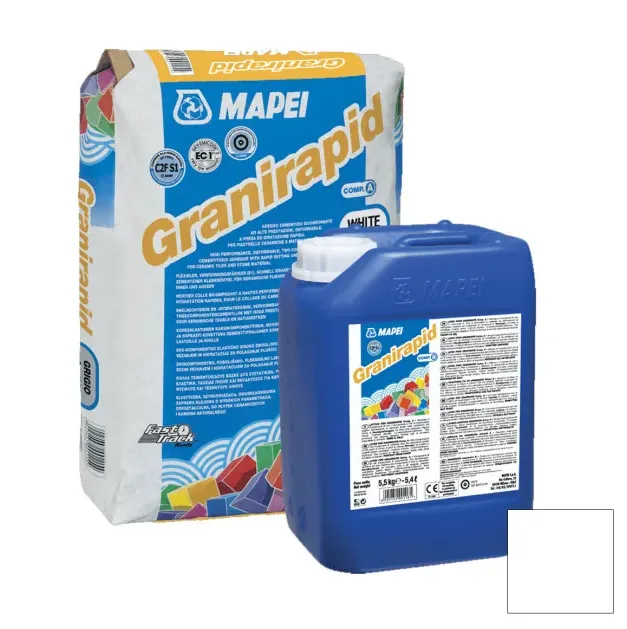 Клей для плитки двухкомпонентный Мапей / Mapei Granirapid белый 28 кг