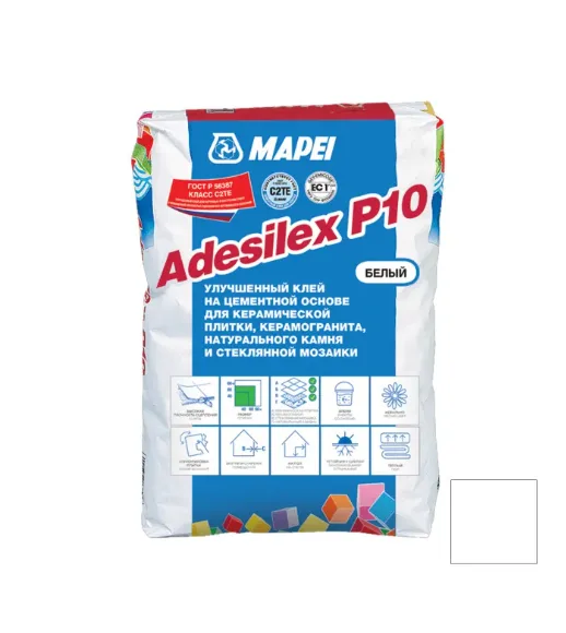 Клей для плитки Мапей / Mapei Adesilex P10 белый 25 кг