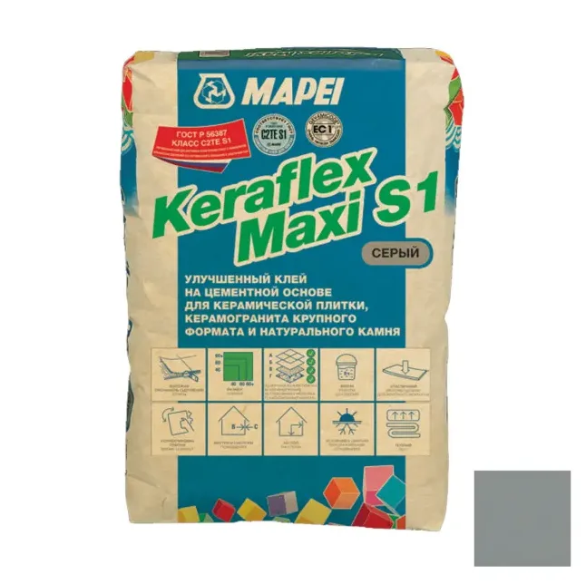 Клей для плитки Мапей / Mapei Keraflex Maxi S1 серый 25 кг