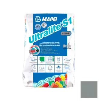 Клей для плитки Мапей / Mapei Ultralite S1 серый 15 кг