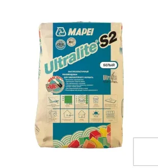 Клей для плитки Мапей / Mapei Ultralite S2 белый 15 кг