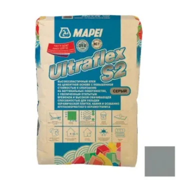 Клей для плитки и камня Мапей / Mapei ULTRAFLEX S2 серый 25 кг
