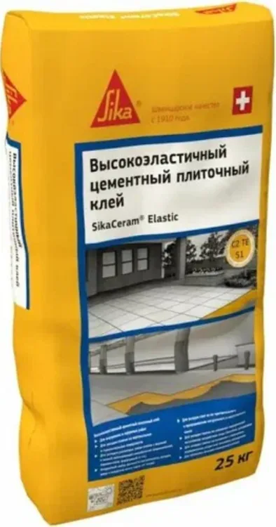 Клей эластичный серый Sika Ceram® Elastic 25 кг