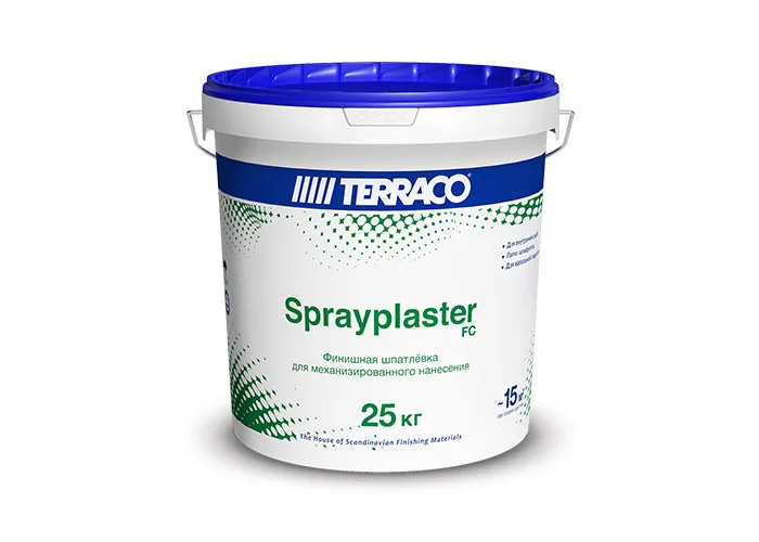 Финишная шпатлевка для механизированного нанесения Terraco Sprayplaster FC 25кг