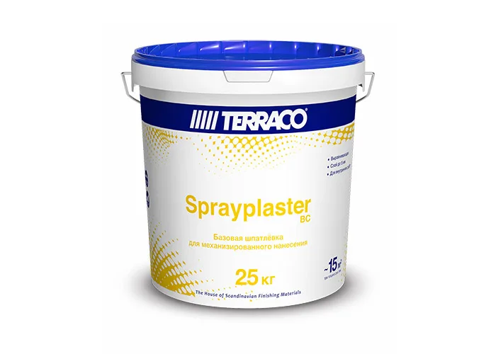Базовая шпатлёвка для механизированного нанесения TERRACO Sprayplaster BC 25 кг