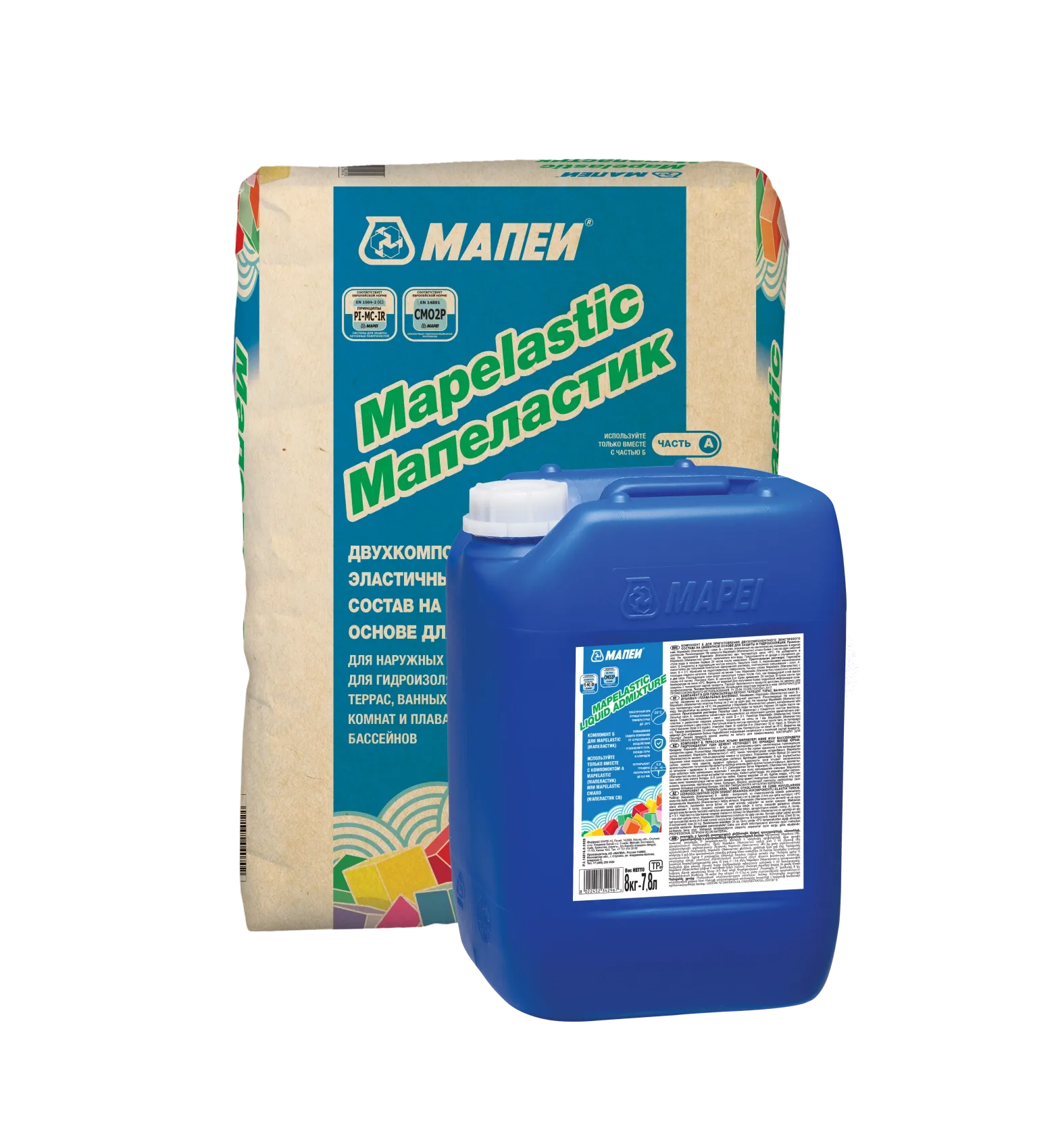 Мапеи Мапеластик / Mapei Mapelastic A+B Гидроизоляция двухкомпонентная  32 кг