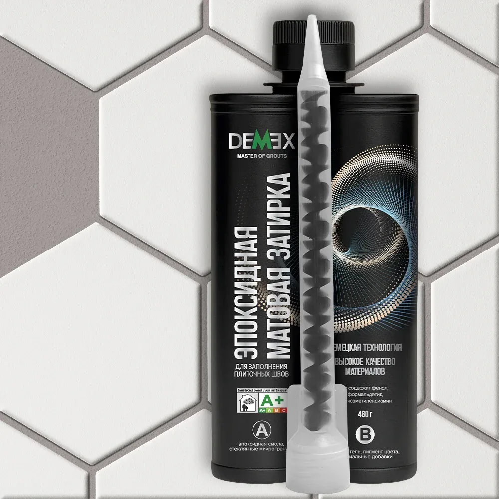 Затирка эпоксидная матовая DEMEX №308 Французский серый 480 г