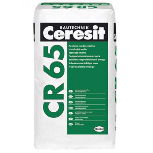 Гидроизоляция обмазочная жёсткая Ceresit CR 65 на цементной основе