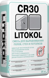Цементный тиксотропный состав для стен и пола LITOKOL CR30 (ЛИТОКОЛ CR30), 25кг