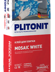 PLITONIT Mosaic Клей белый для керамической плитки мозаики керамогранита и натурального камня С1 ТЕ