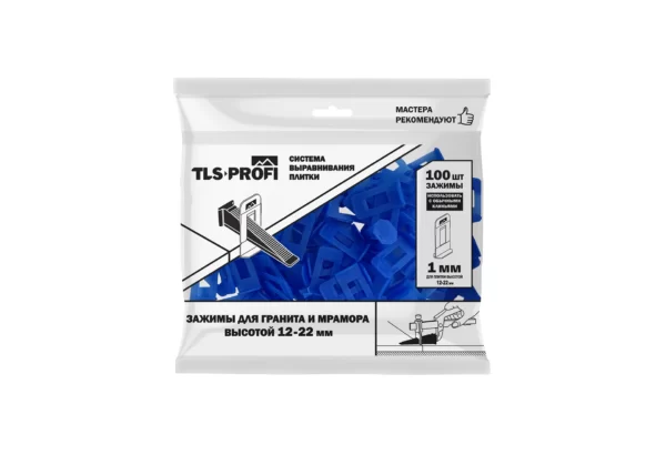 Зажим TLS-Profi для гранитной и мраморной плиты высотой 12-22 мм (1 мм) 100 шт