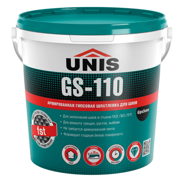 UNIS GS-110 GIPSSEAM Армированная гипсовая шпатлевка для швов 5 кг